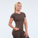 Aura Short Sleeve Coffee Brown